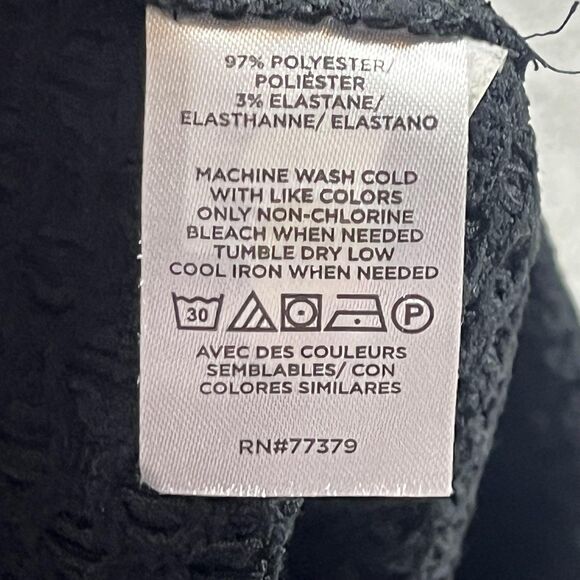 Ann Taylor Top Womens Petite Medium Black Ruffle Textured Whimsigoth Capsule - Picture 6 of 8